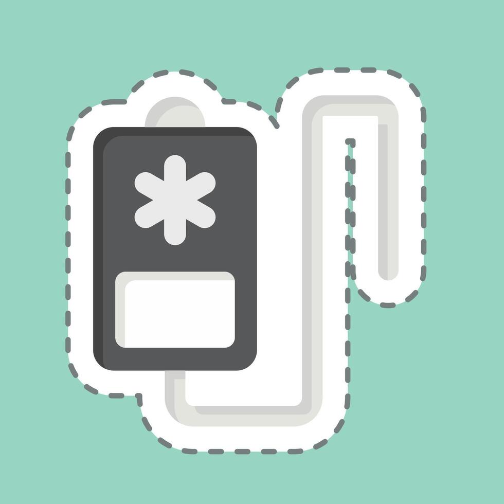 Sticker line cut Blood Transfusion. related to Emergency symbol. simple design illustration vector