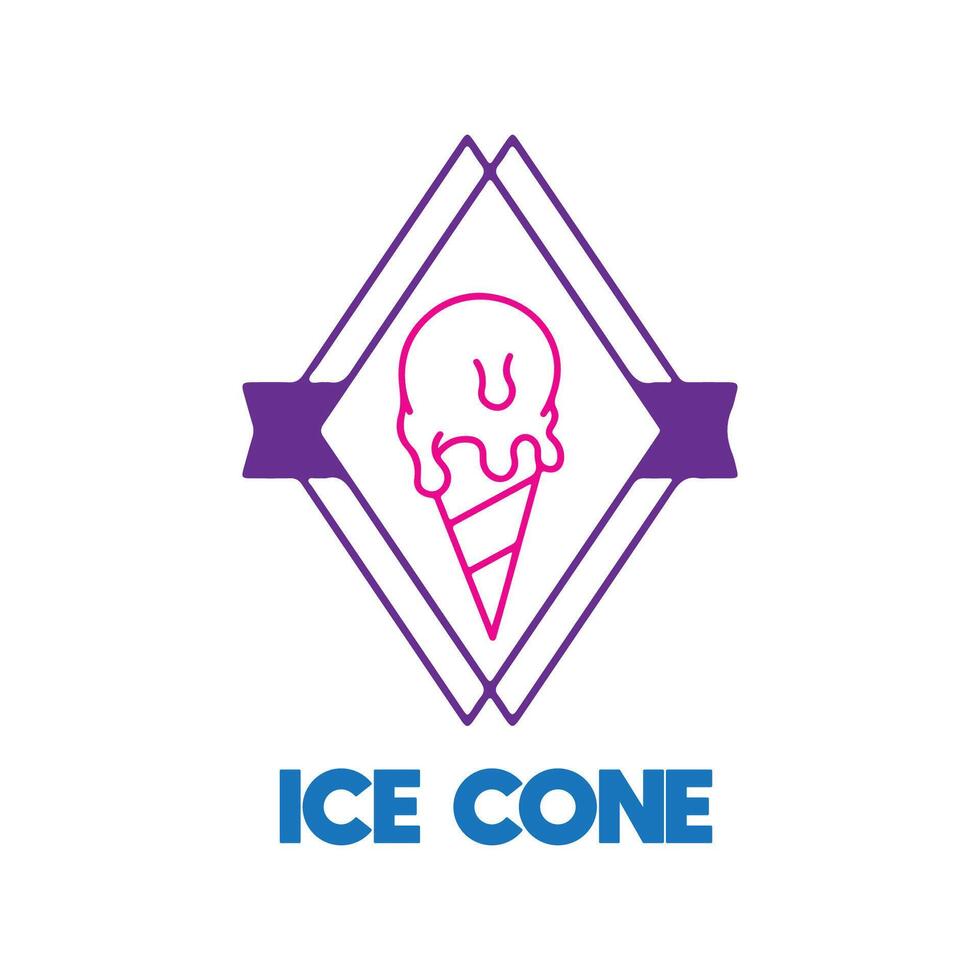 ice cream logo design for graphic designer or shop vector