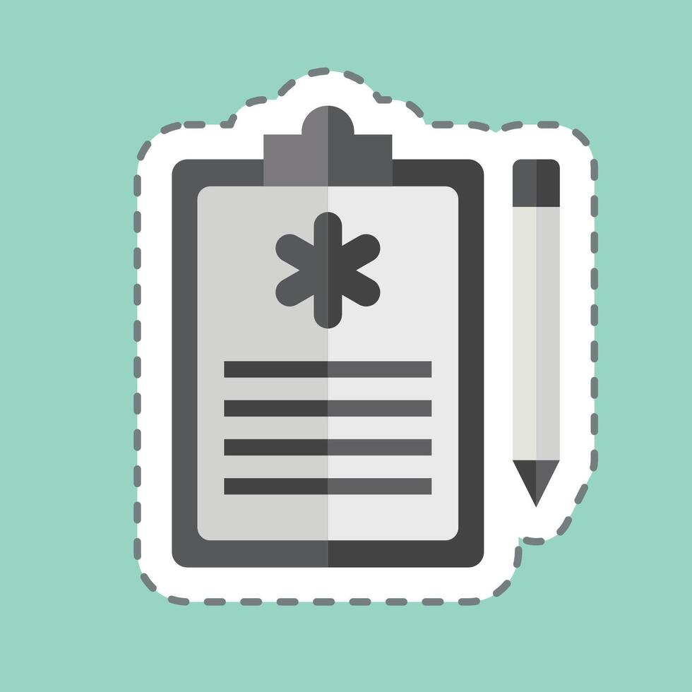Sticker line cut Emergency Service Report. related to Emergency symbol. simple design illustration vector