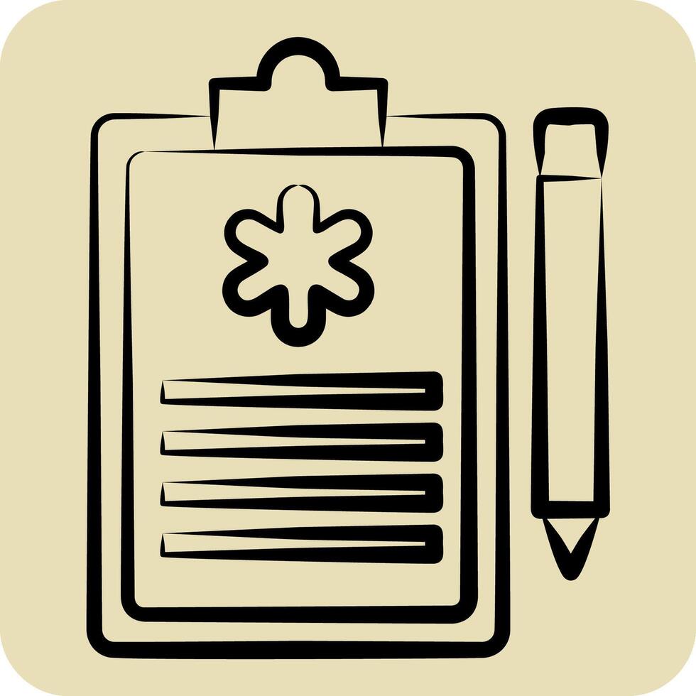 Icon Emergency Service Report. related to Emergency symbol. hand drawn style. simple design illustration vector