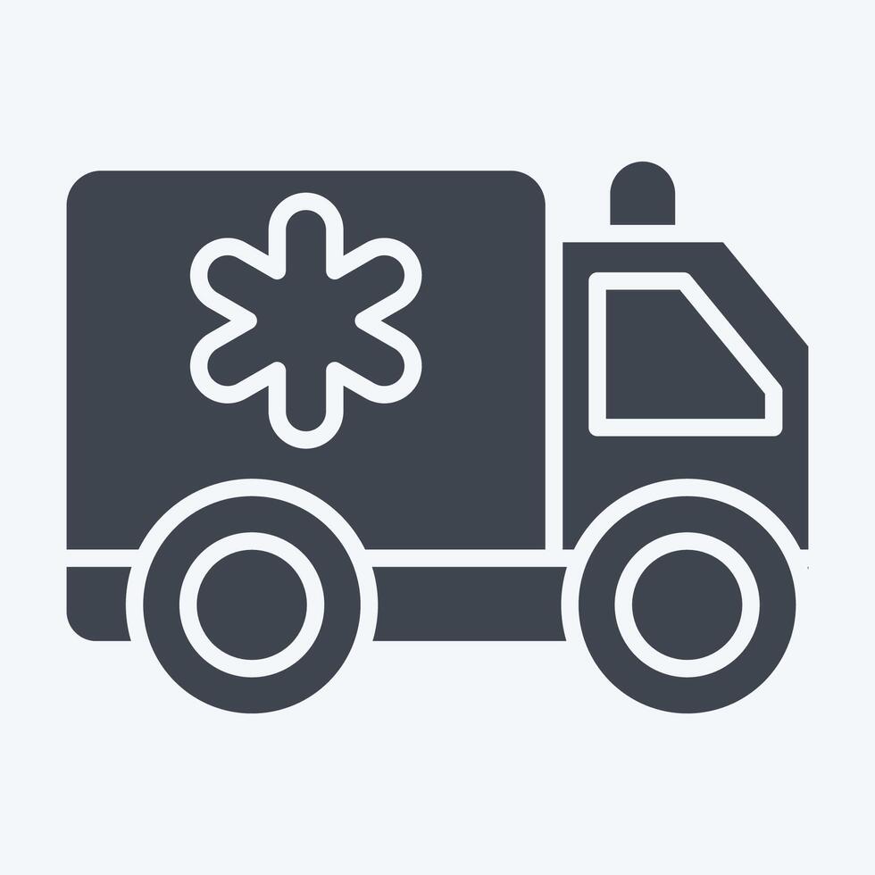 Icon Ambulance. related to Emergency symbol. glyph style. simple design illustration vector