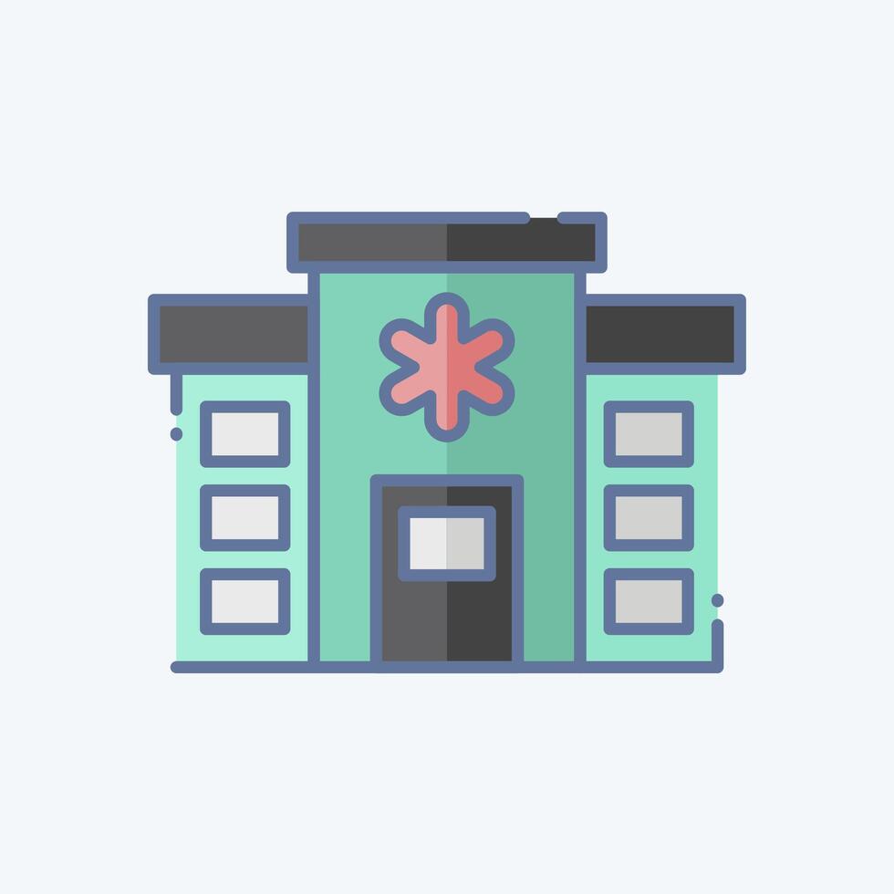 Icon Hospital. related to Emergency symbol. doodle style. simple design illustration vector