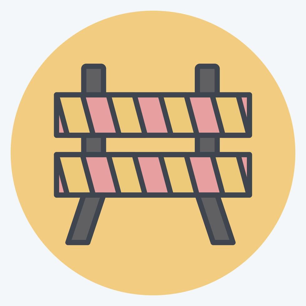 Icon Safety Barrier. related to Emergency symbol. color mate style. simple design illustration vector