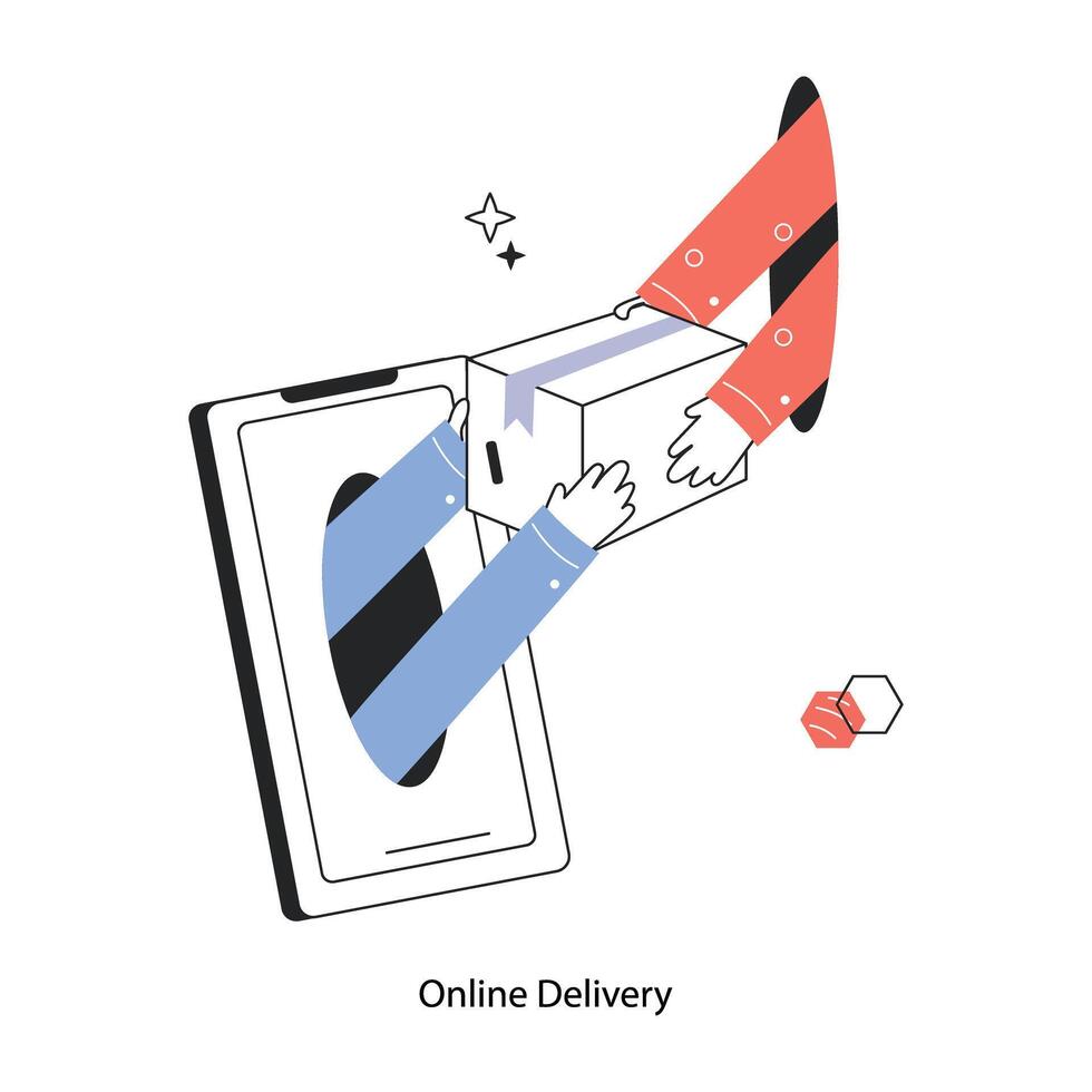 Trendy Online Delivery vector