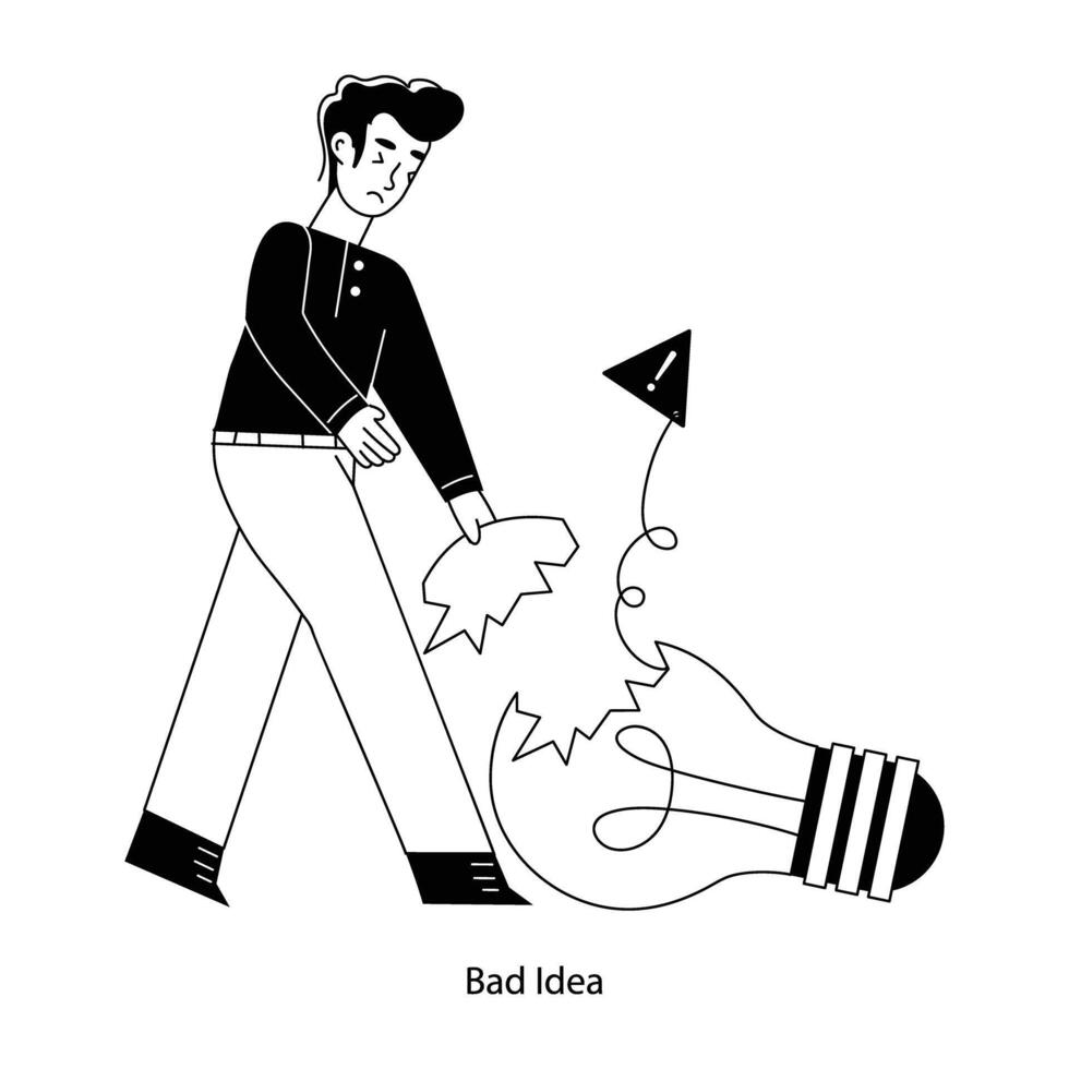 Trendy Bad Idea vector
