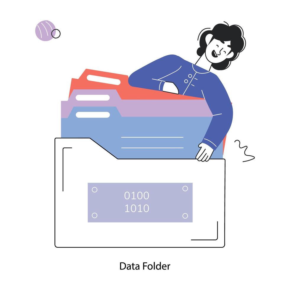 Trendy Data Folder vector