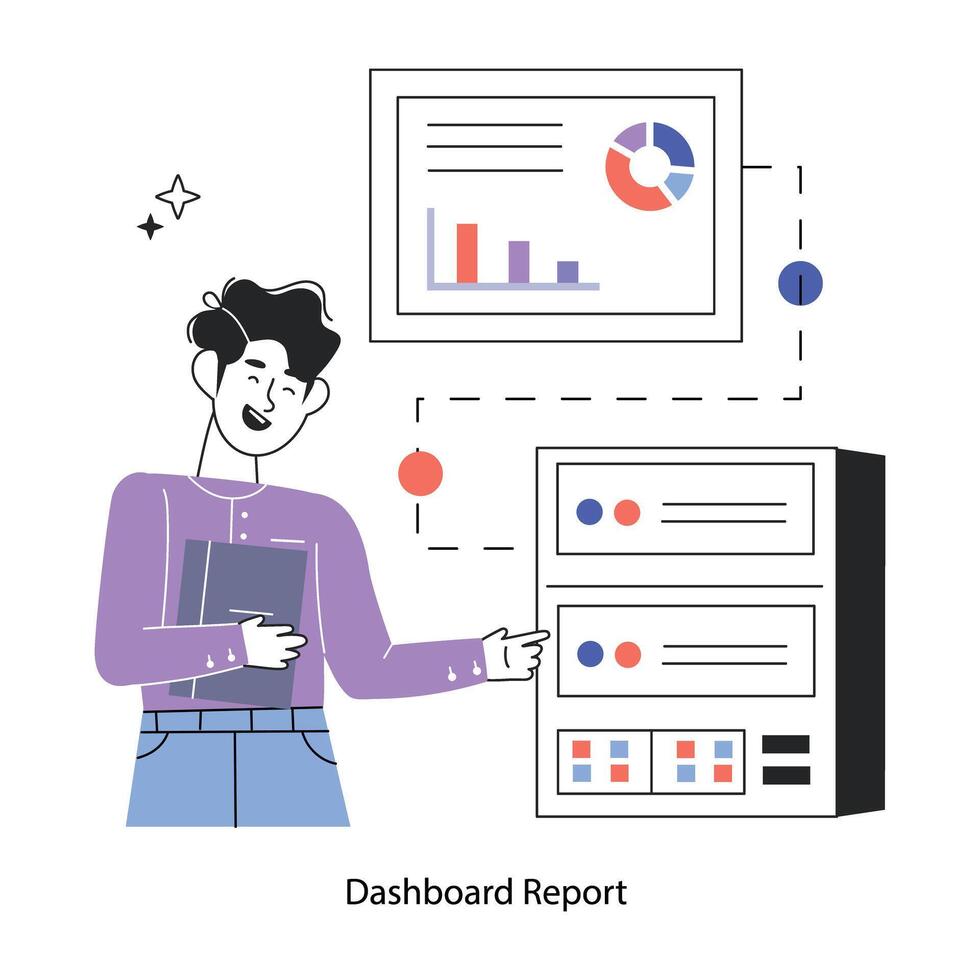 Trendy Dashboard Report vector
