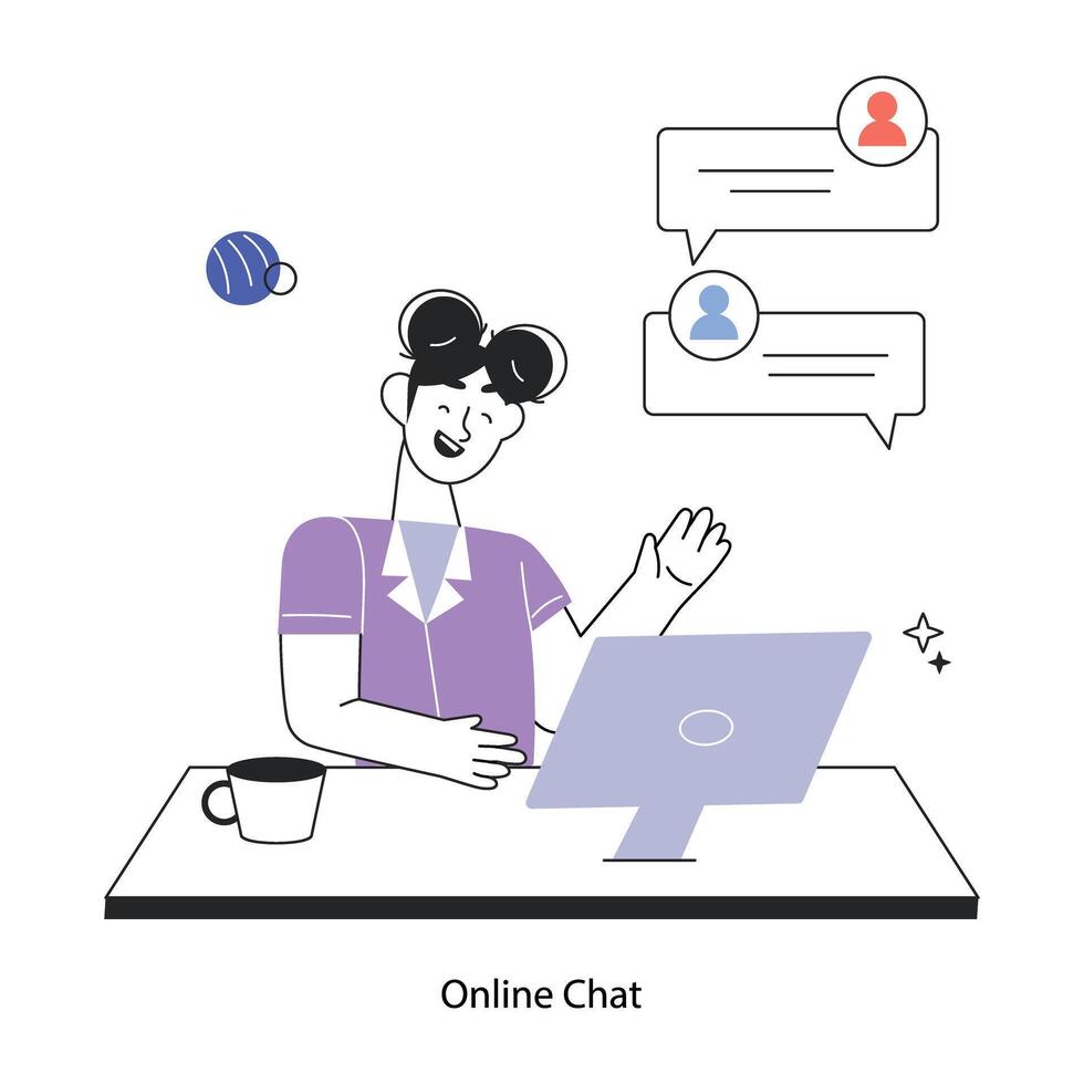 Trendy Online Chat vector