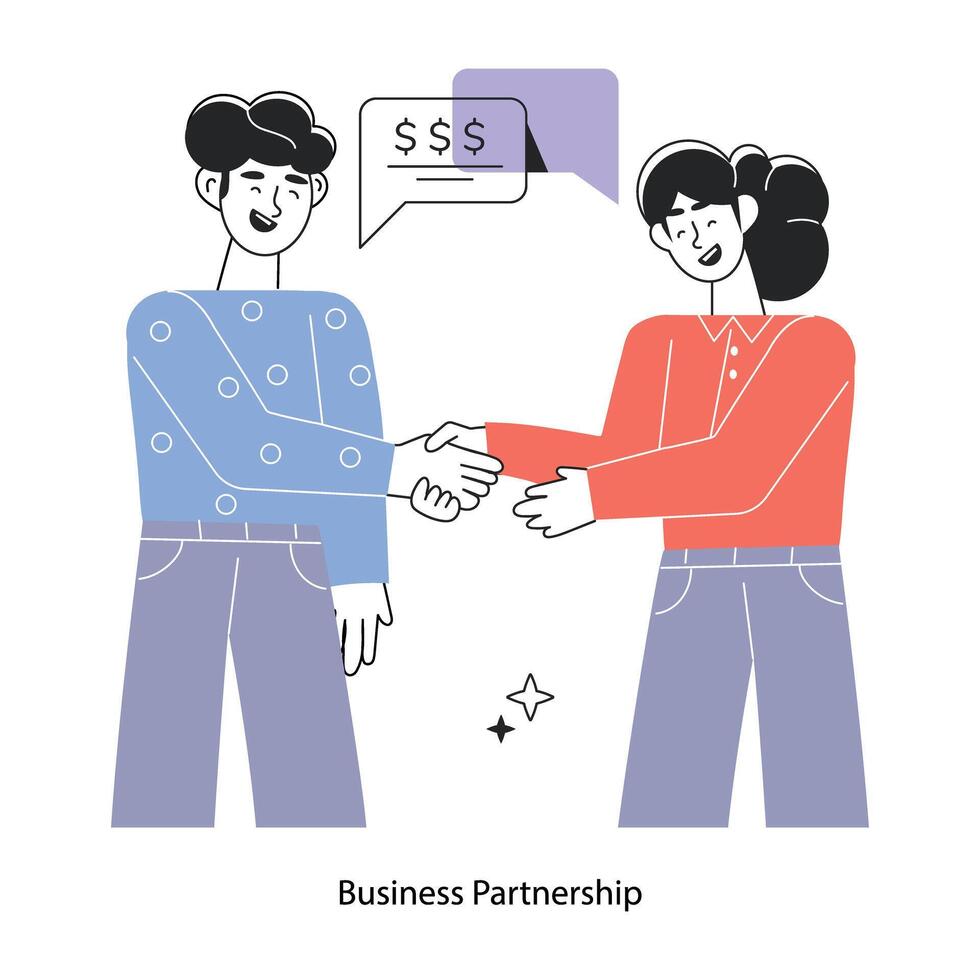 Trendy Business Partnership vector