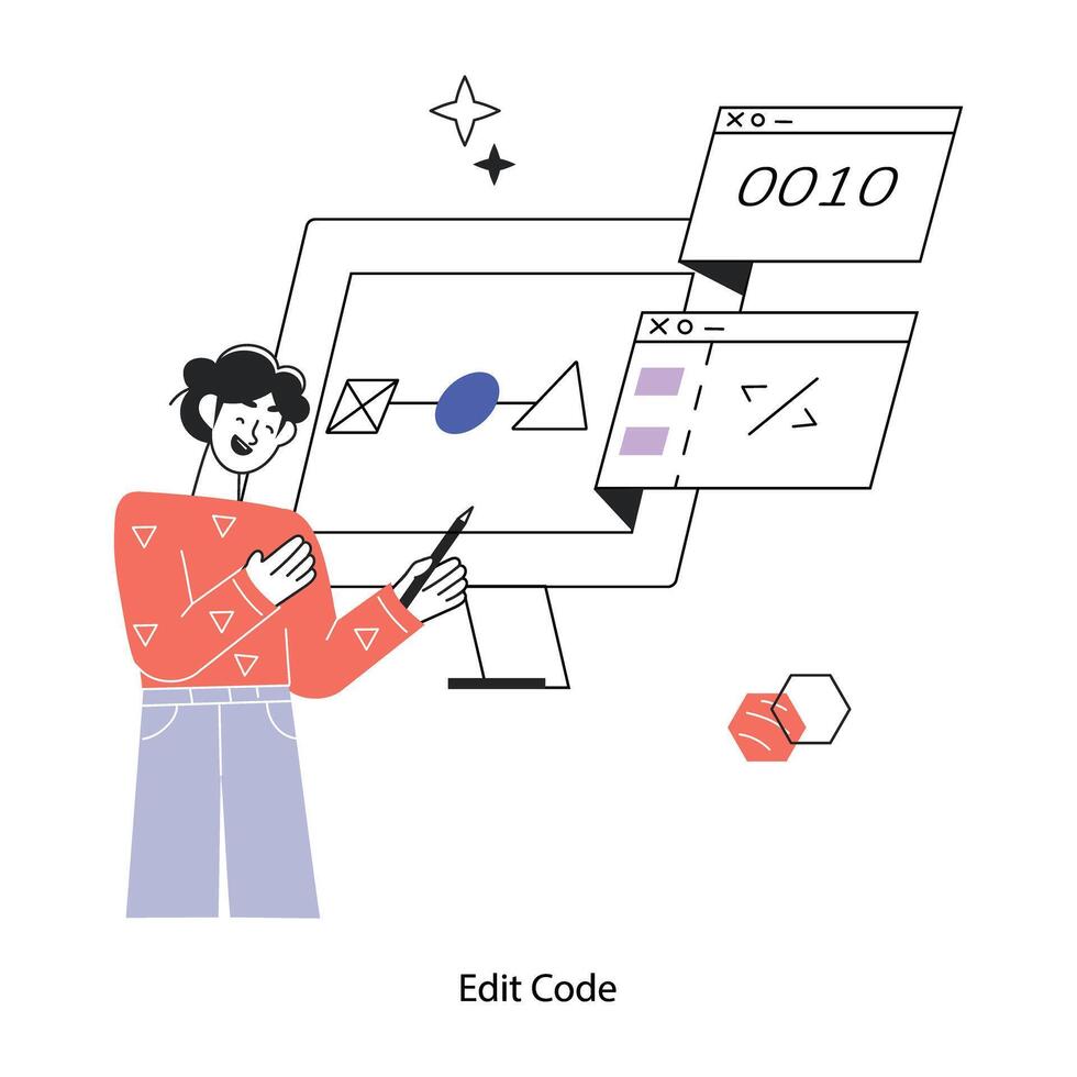 Trendy Edit Code vector