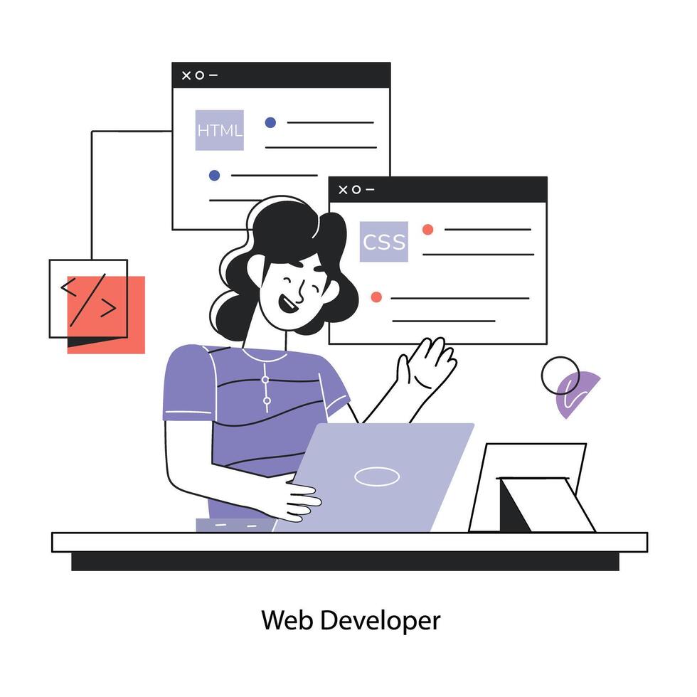 Trendy Web Developer vector