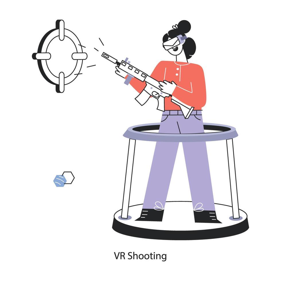 Trendy VR Shooting vector