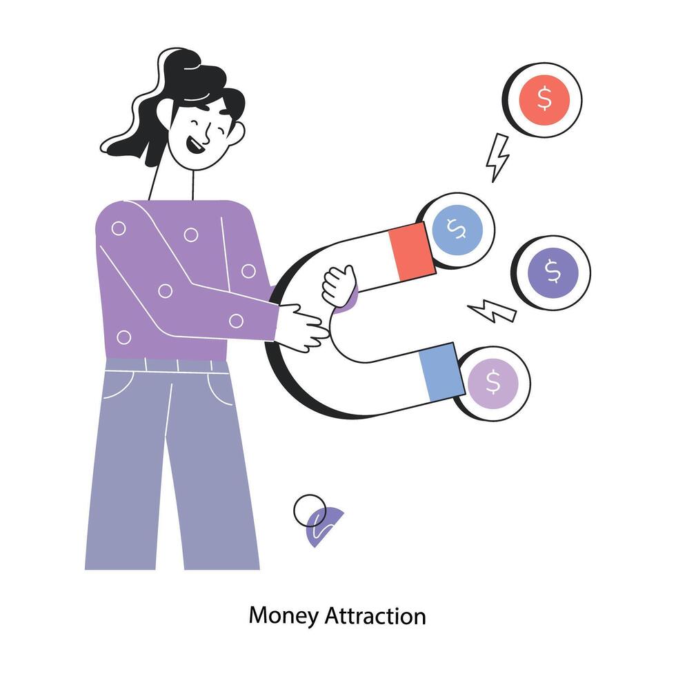 Trendy Money Attraction vector