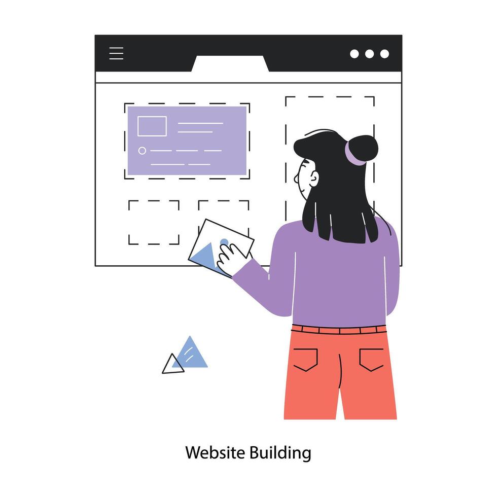 Trendy Website Building vector