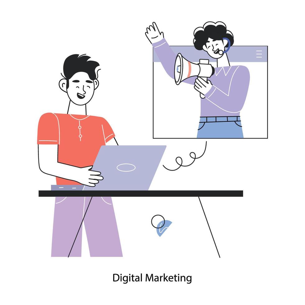 Trendy Digital Marketing vector