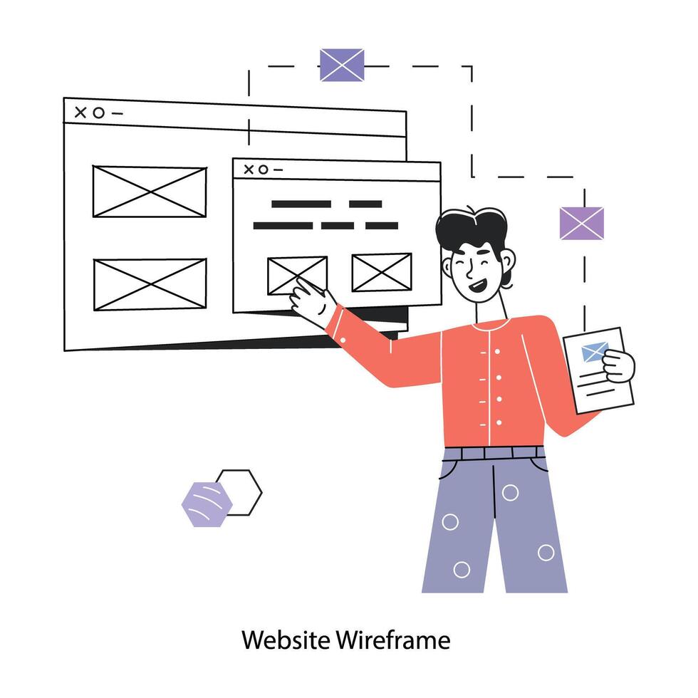 Trendy Website Wireframe vector