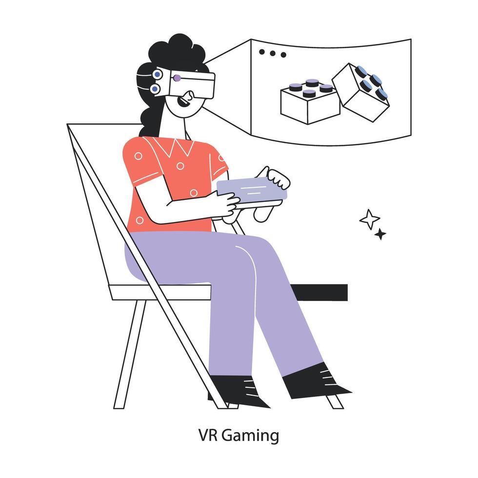 Trendy VR Gaming vector