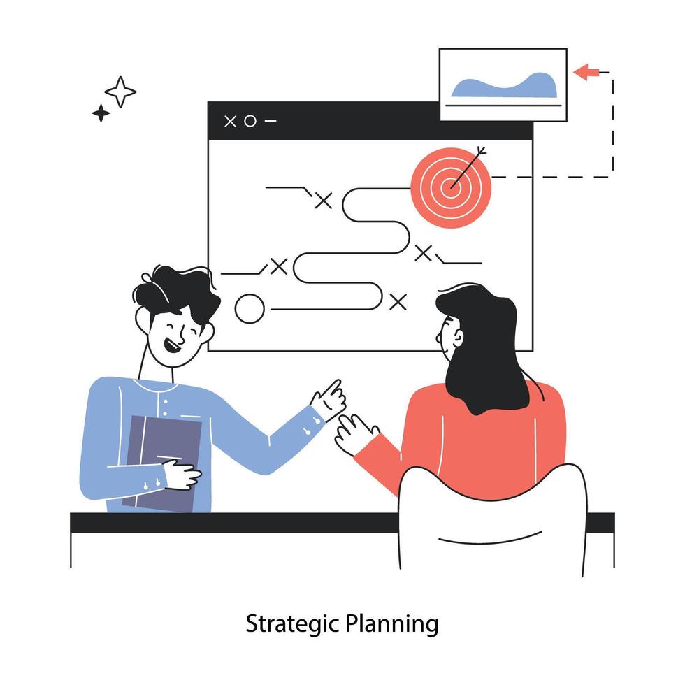 Trendy Strategic Planning vector