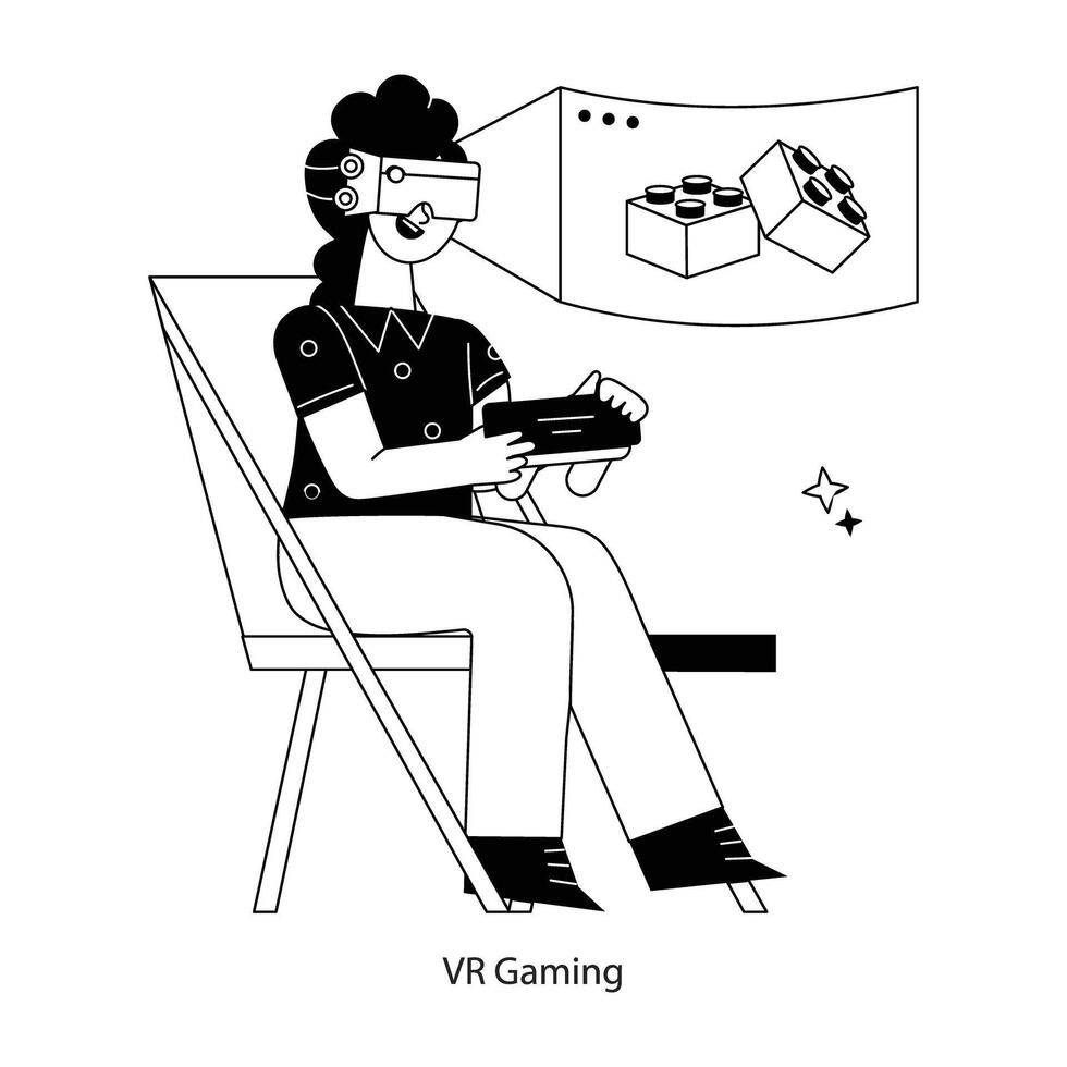 Trendy VR Gaming vector