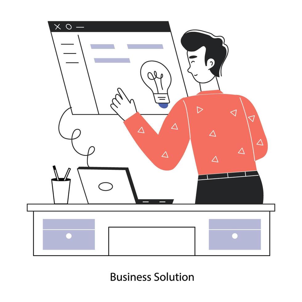Trendy Business Solution vector