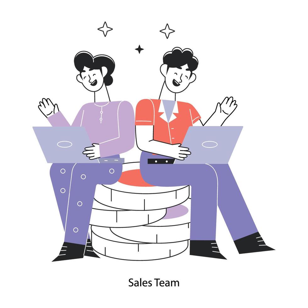 Trendy Sales Team vector