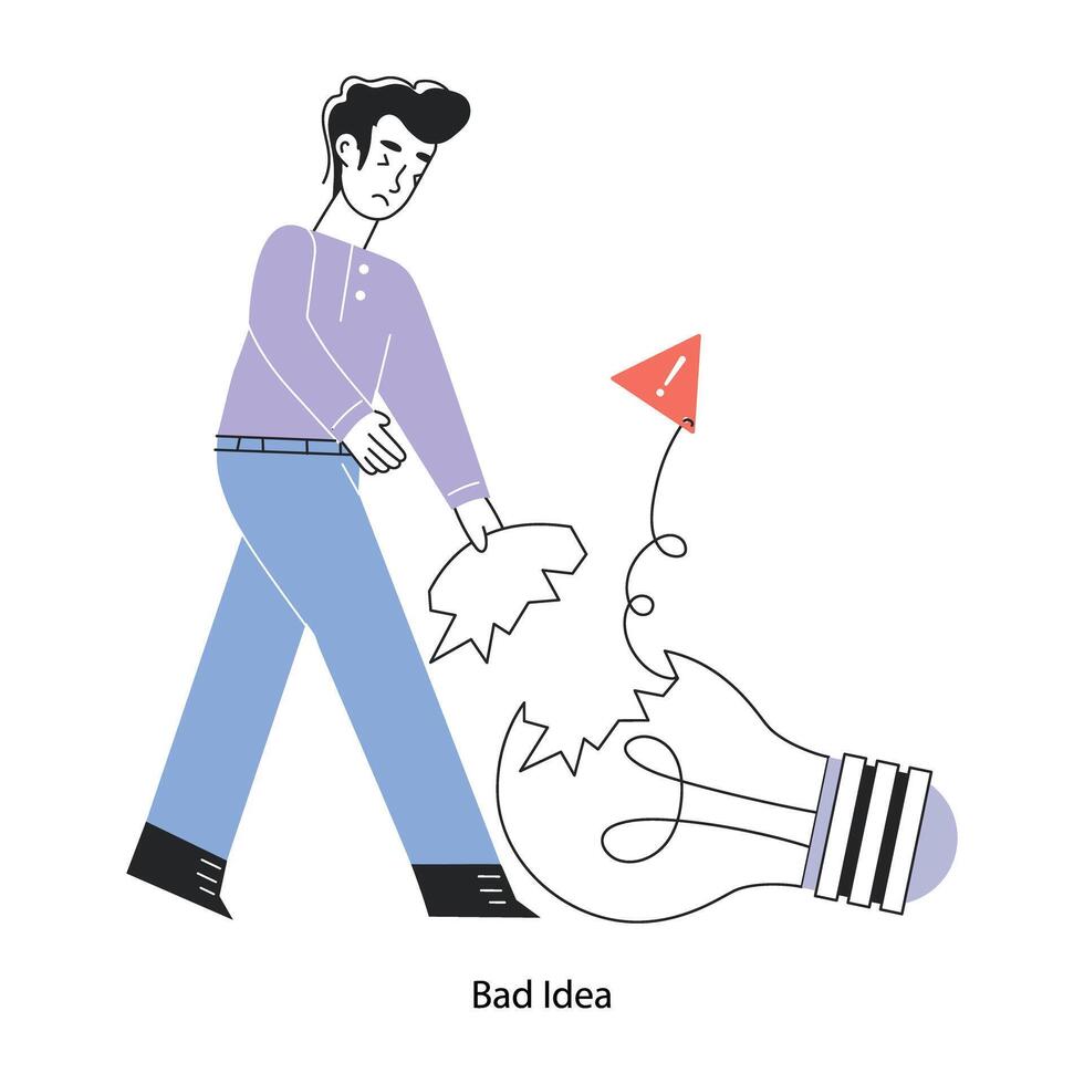 Trendy Bad Idea vector