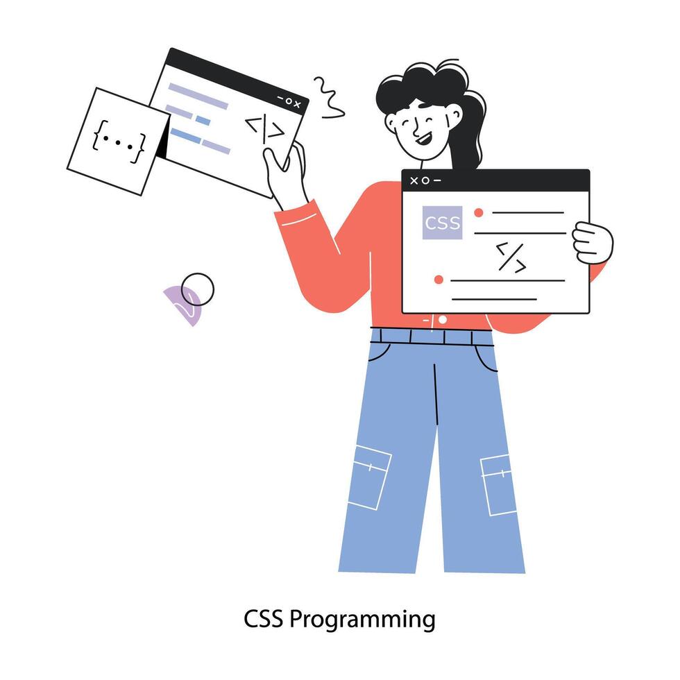 Trendy CSS Programming vector
