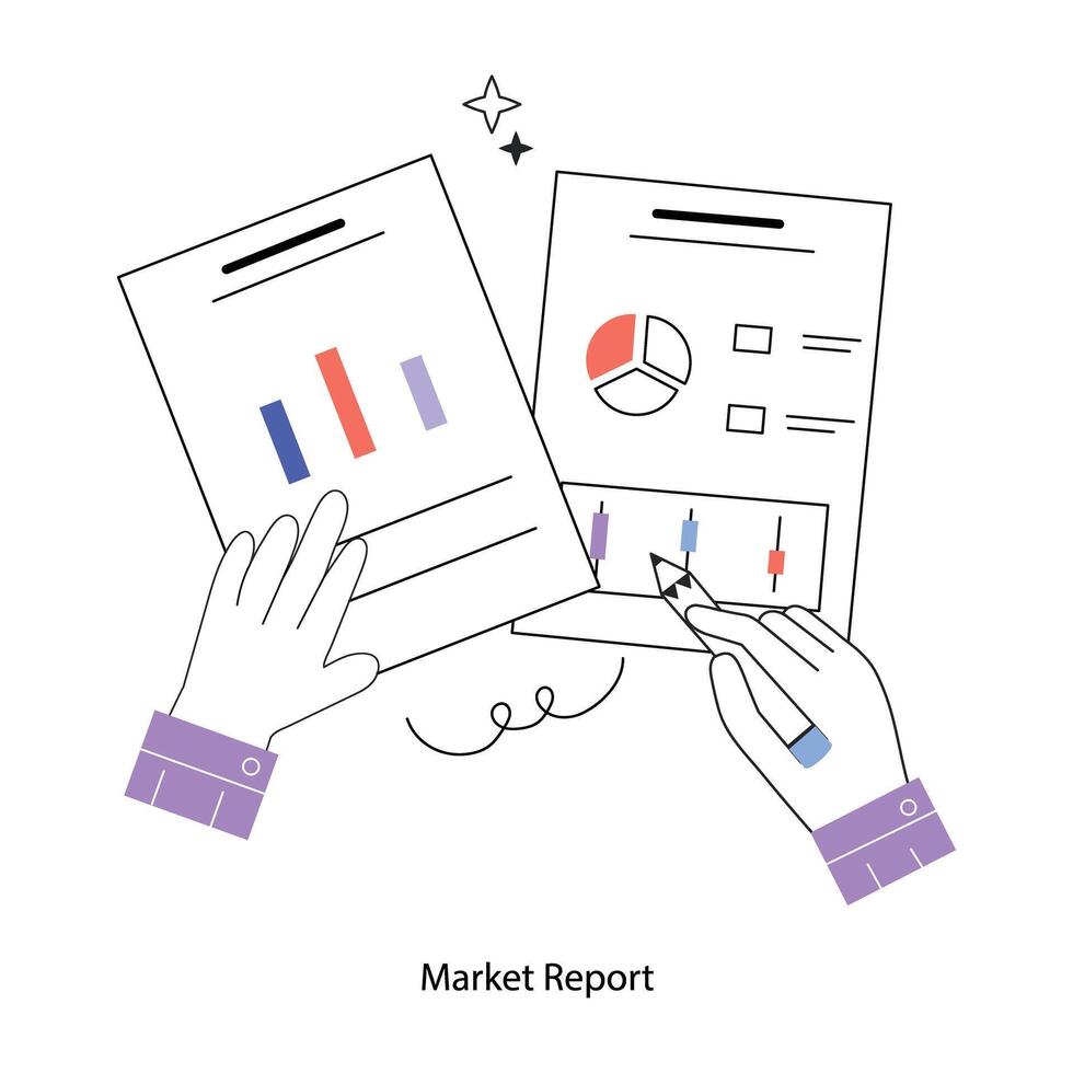Trendy Market Report vector