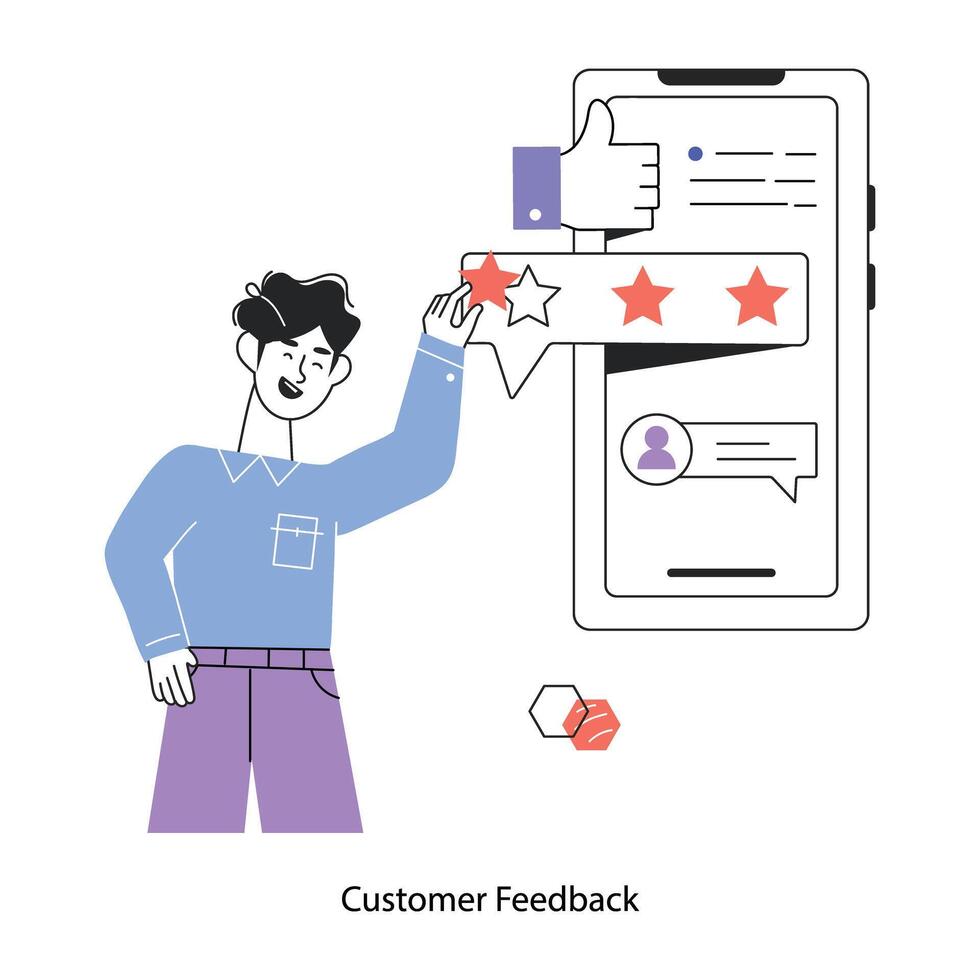 Trendy Customer Feedback vector