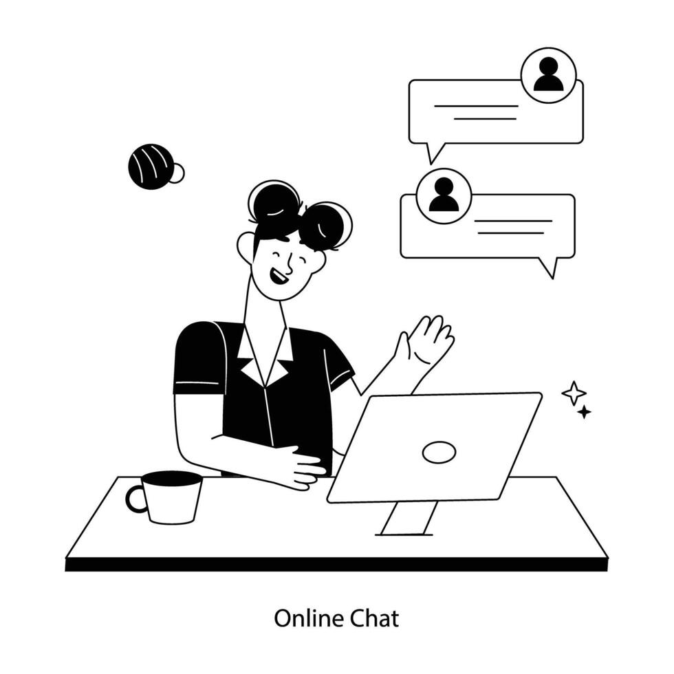 Trendy Online Chat vector