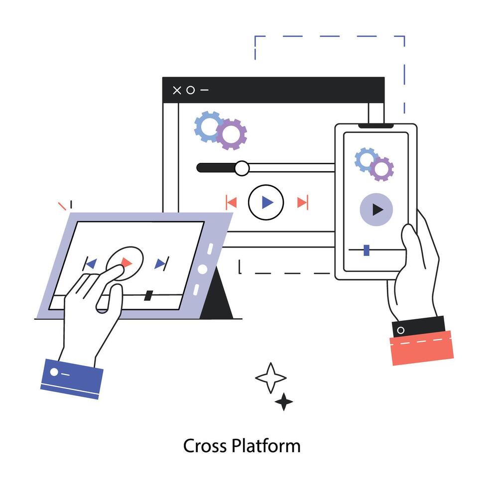 Trendy Cross Platform vector