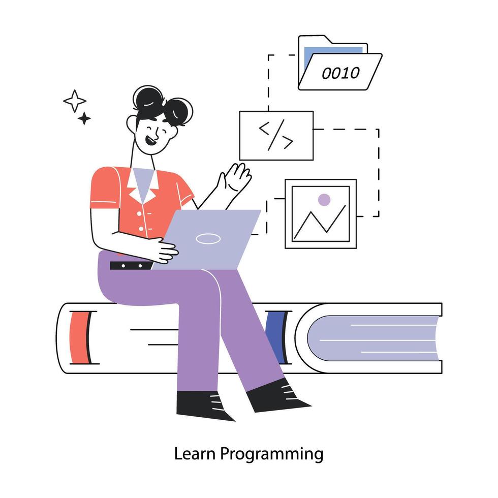 Trendy Learn Programming vector