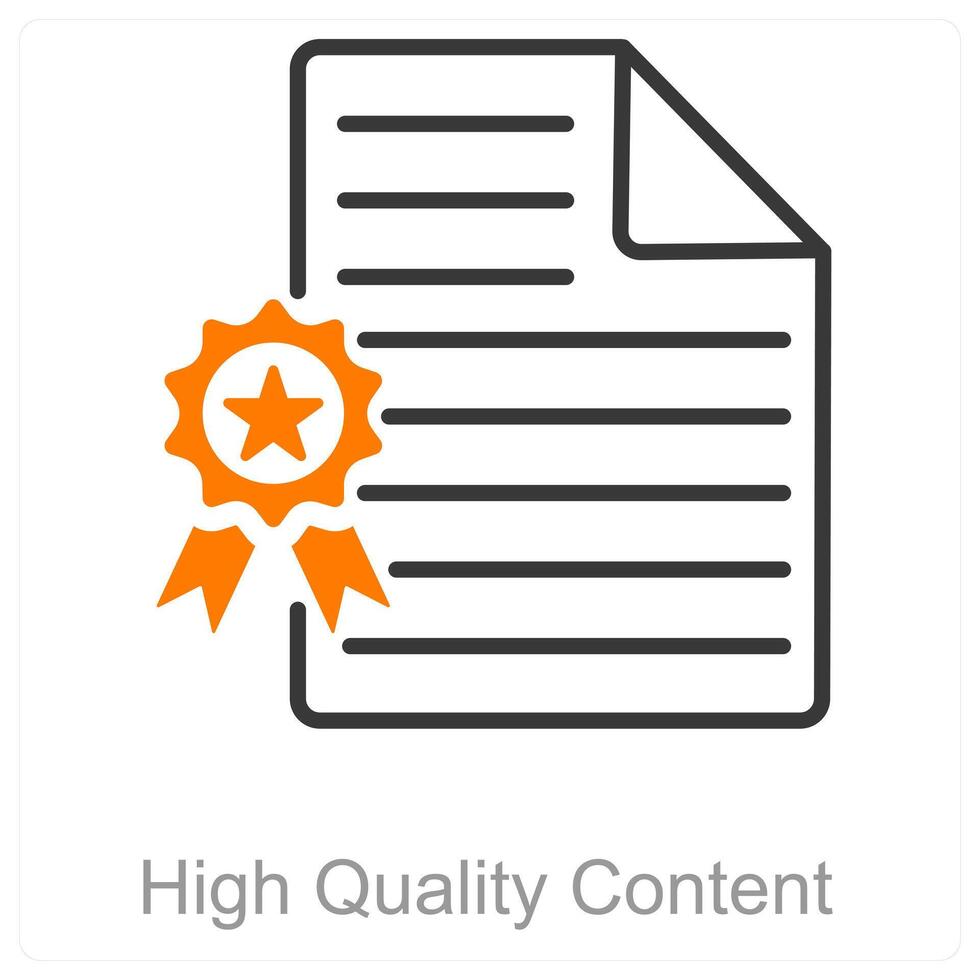 High Quality Content and valuable icon concept vector