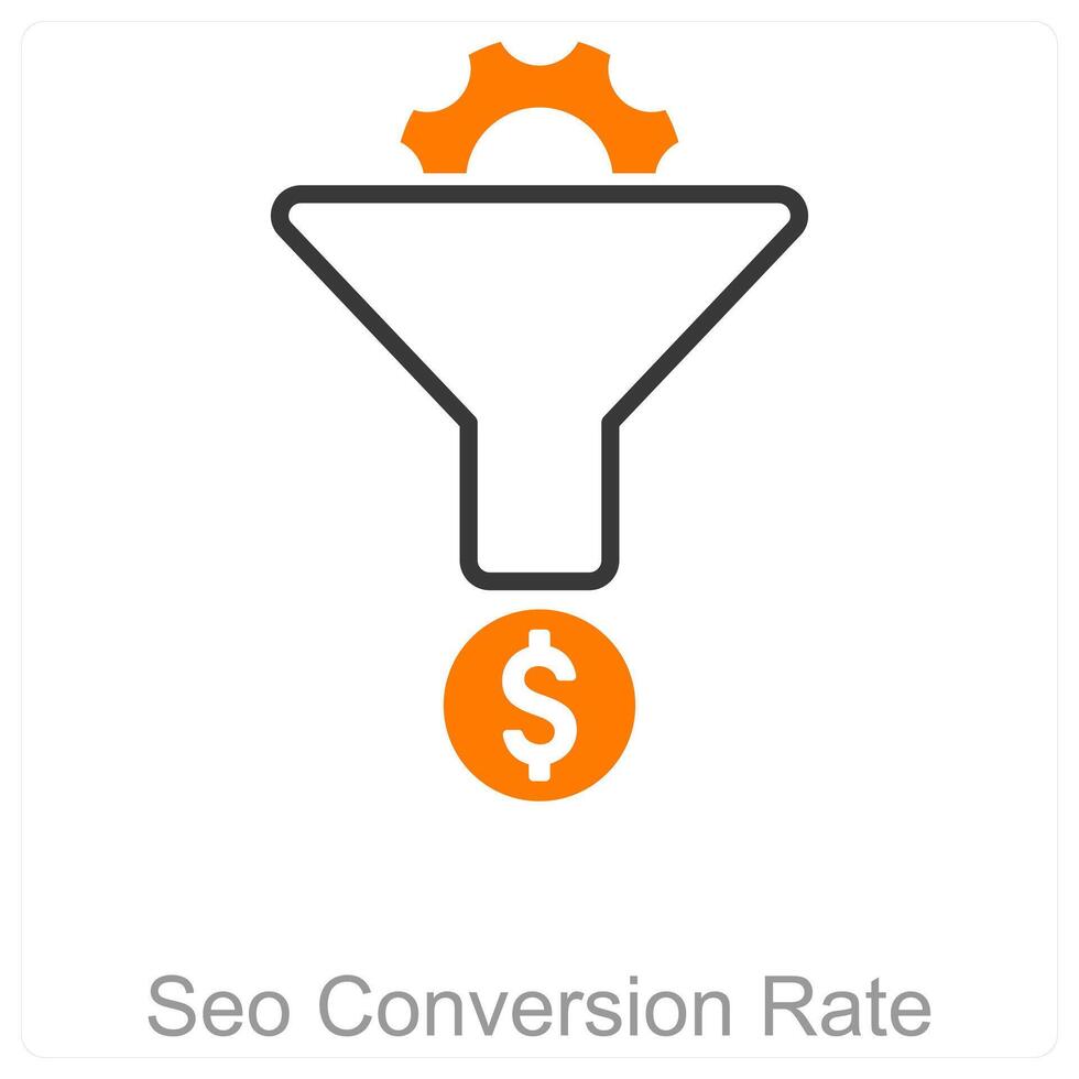 Seo Conversion Rate and rank icon concept vector