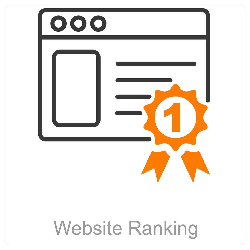 Website Ranking and search icon concept vector