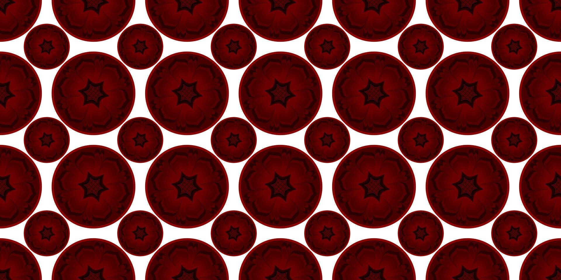 Red and Black Color Circle Flower Design for Designers vector