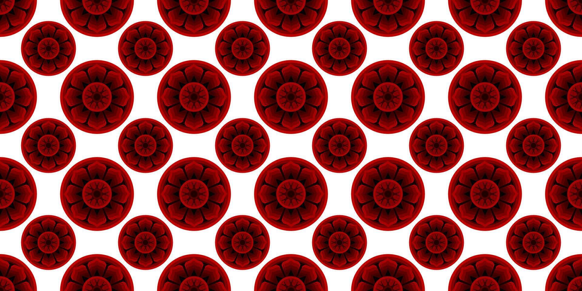 Red and Black Color Circle Flower Design for Designers vector