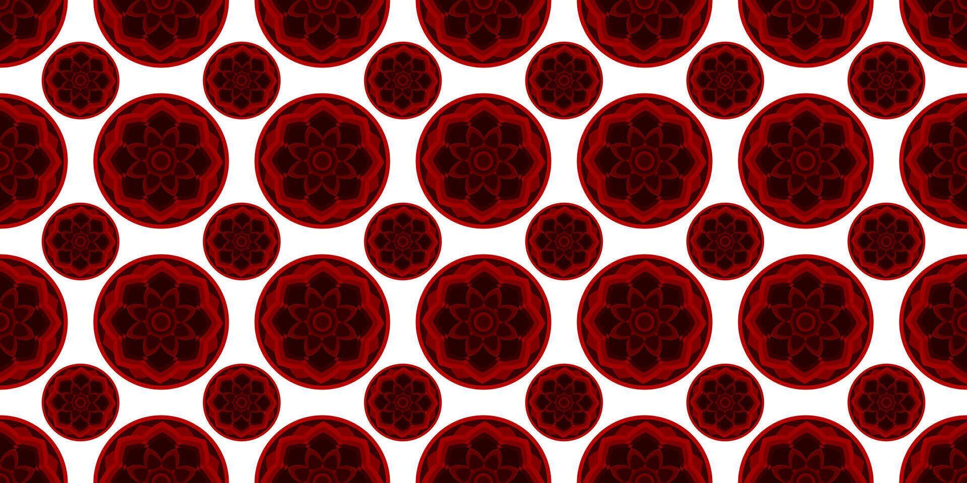 Red and Black Color Circle Flower Design for Designers vector