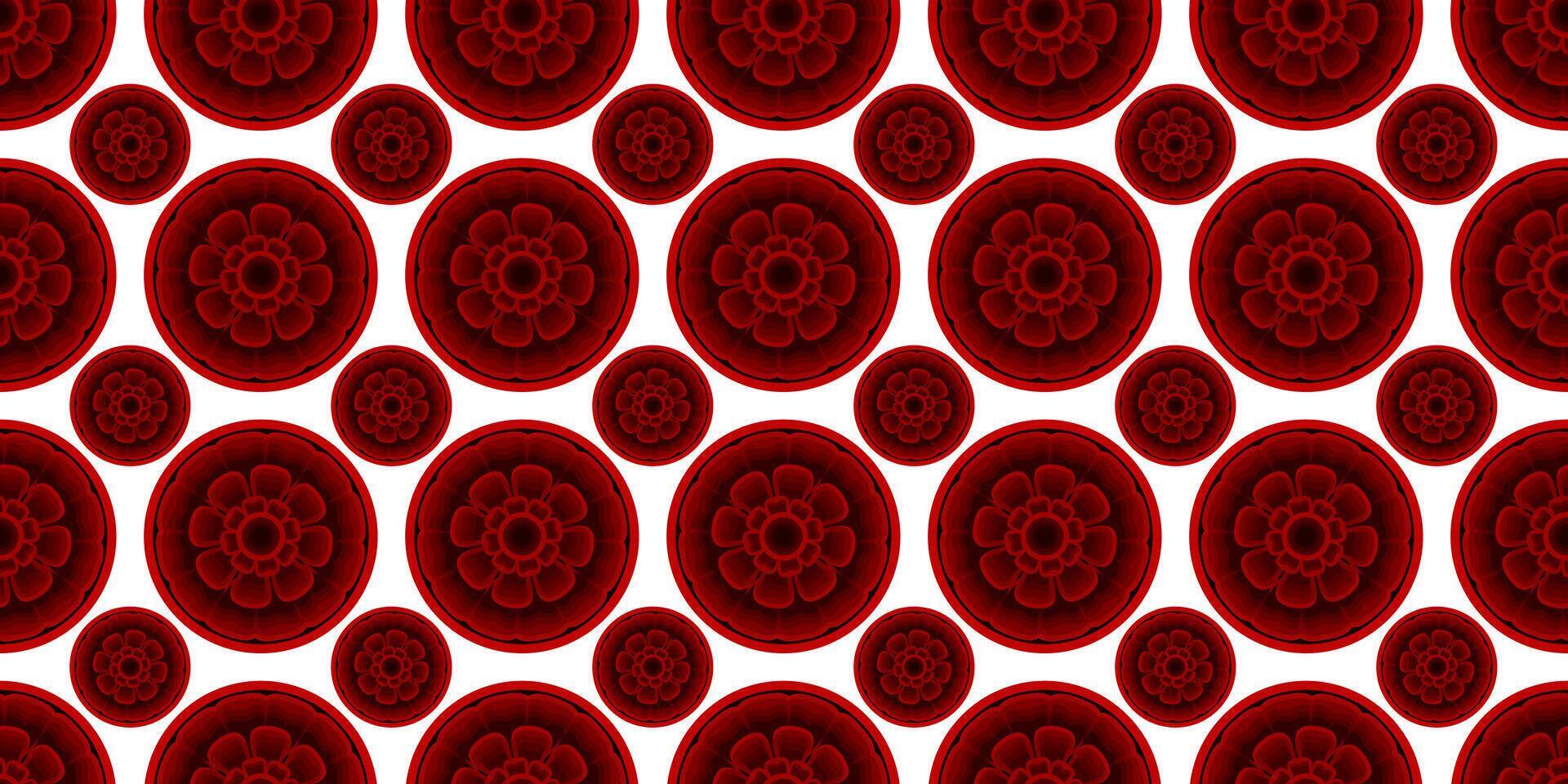 Red and Black Color Circle Flower Design for Designers vector