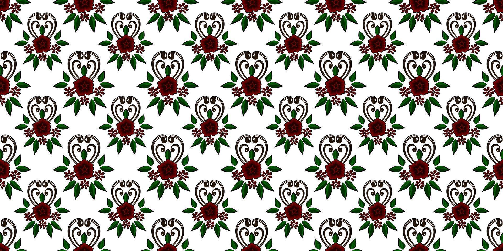 Expandable Pattern of Flowers and Leaves Decoration vector
