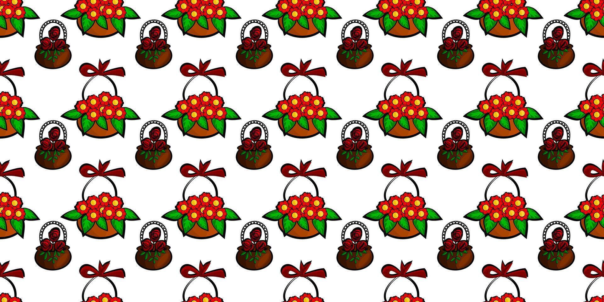 Expandable Pattern of Flowers and Leaves Decoration vector