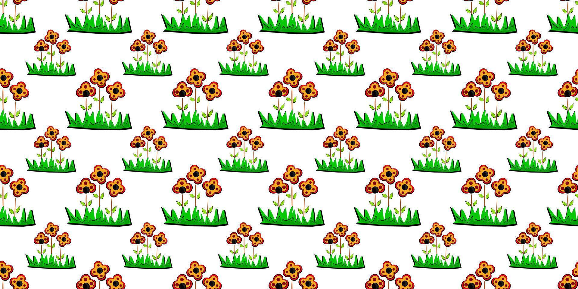 Expandable Pattern of Flowers and Leaves Decoration vector