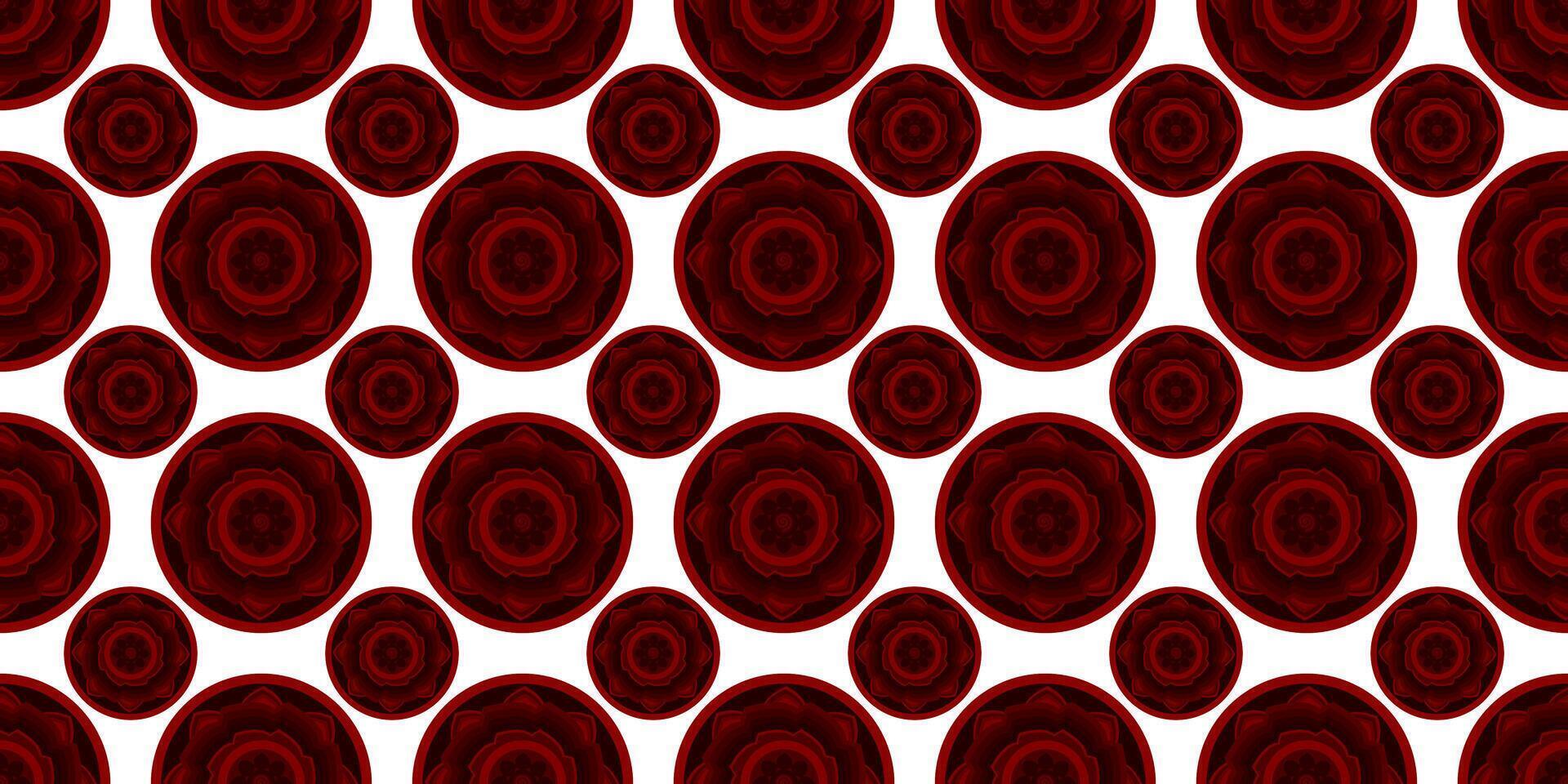 Red and Black Color Circle Flower Design for Designers vector