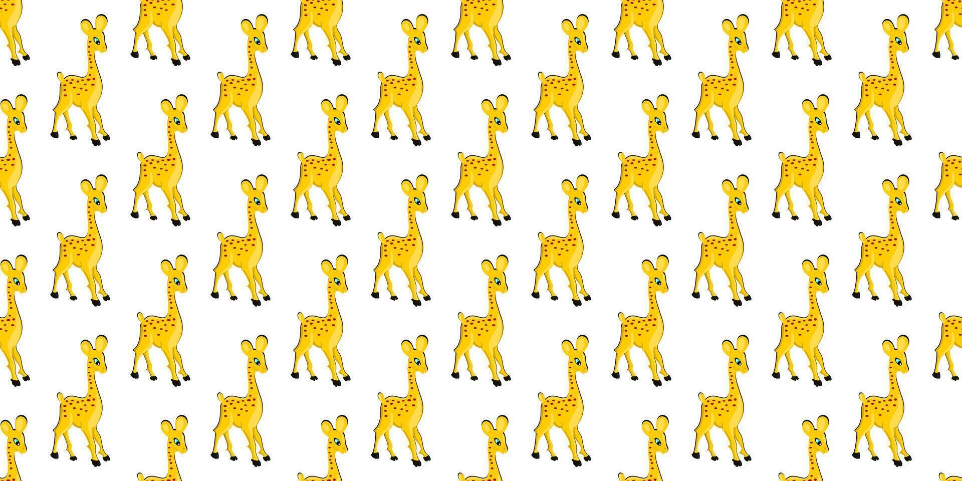 Beautiful Cartoon Giraffe Pattern Design vector