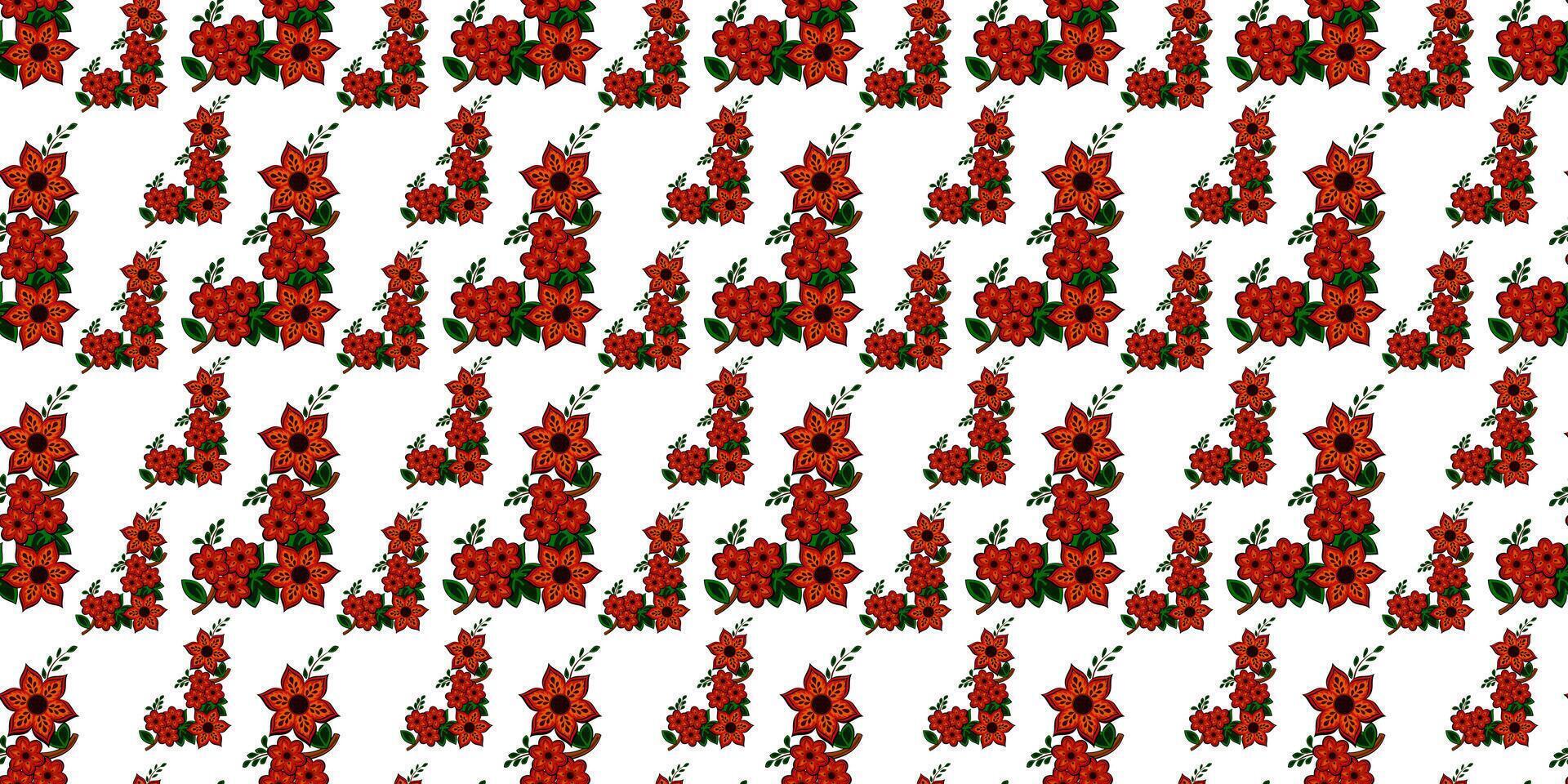 Expandable Pattern of Flowers and Leaves Decoration vector