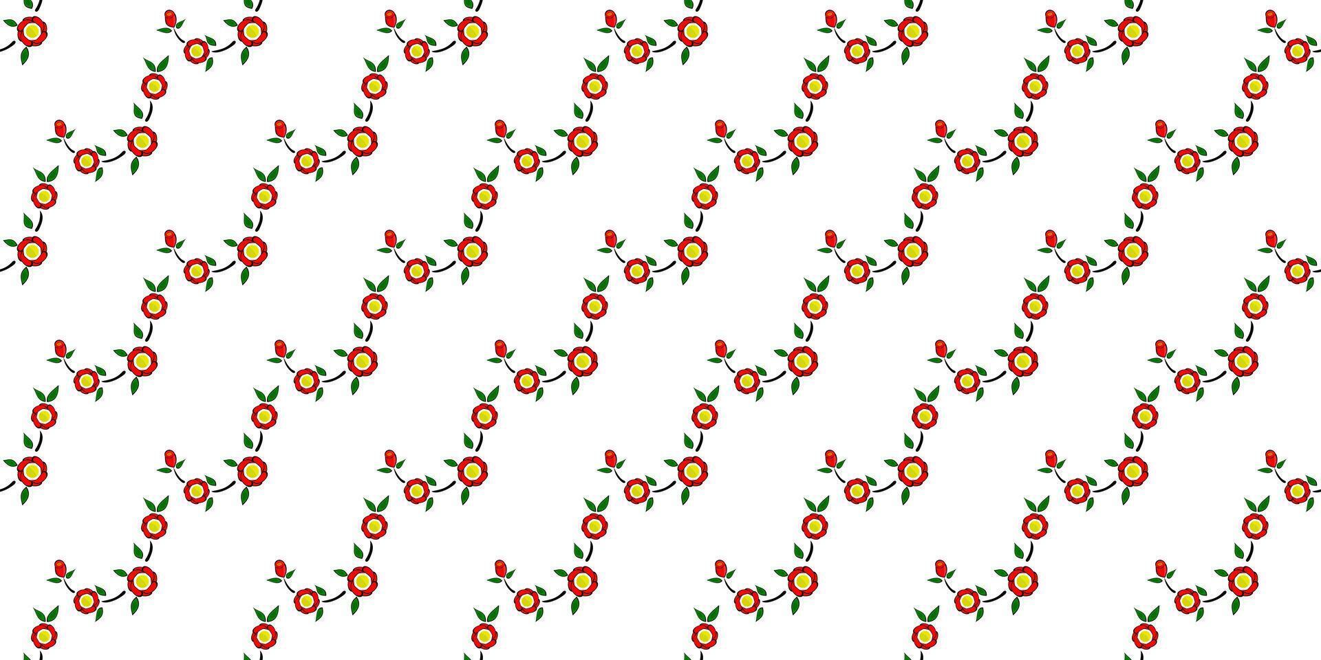 Expandable Pattern of Flowers and Leaves Decoration vector