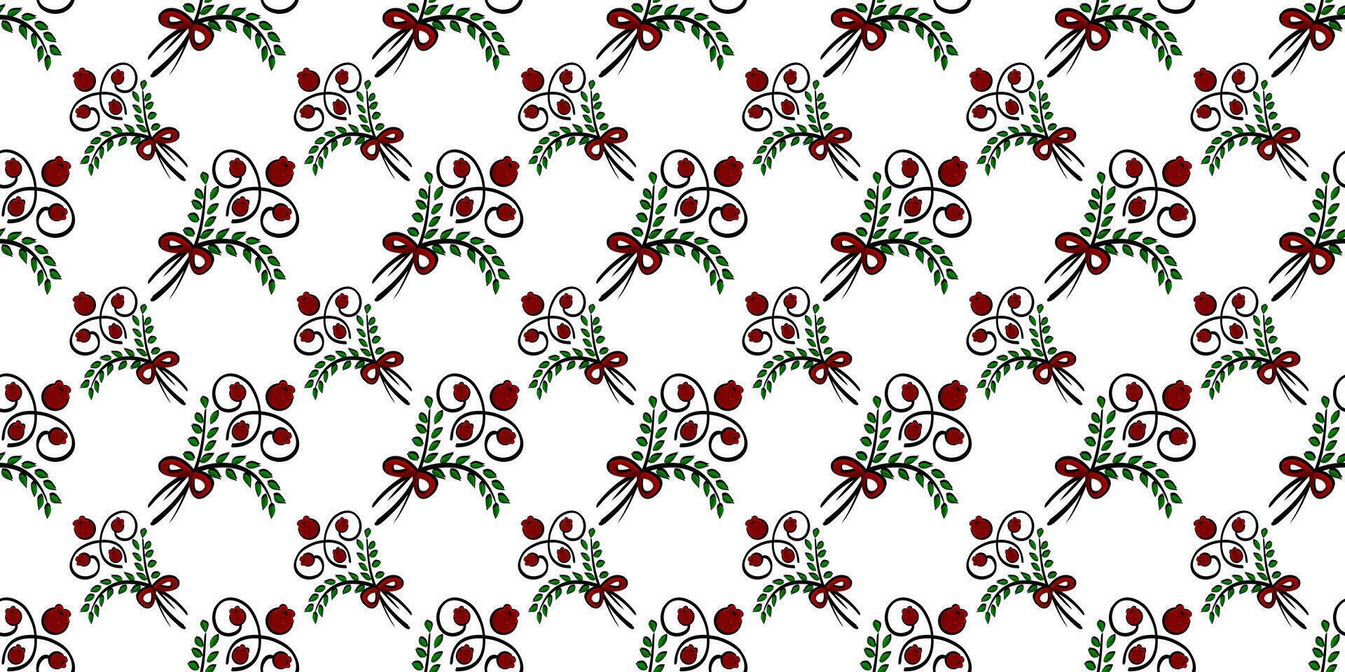 Expandable Pattern of Flowers and Leaves Decoration vector