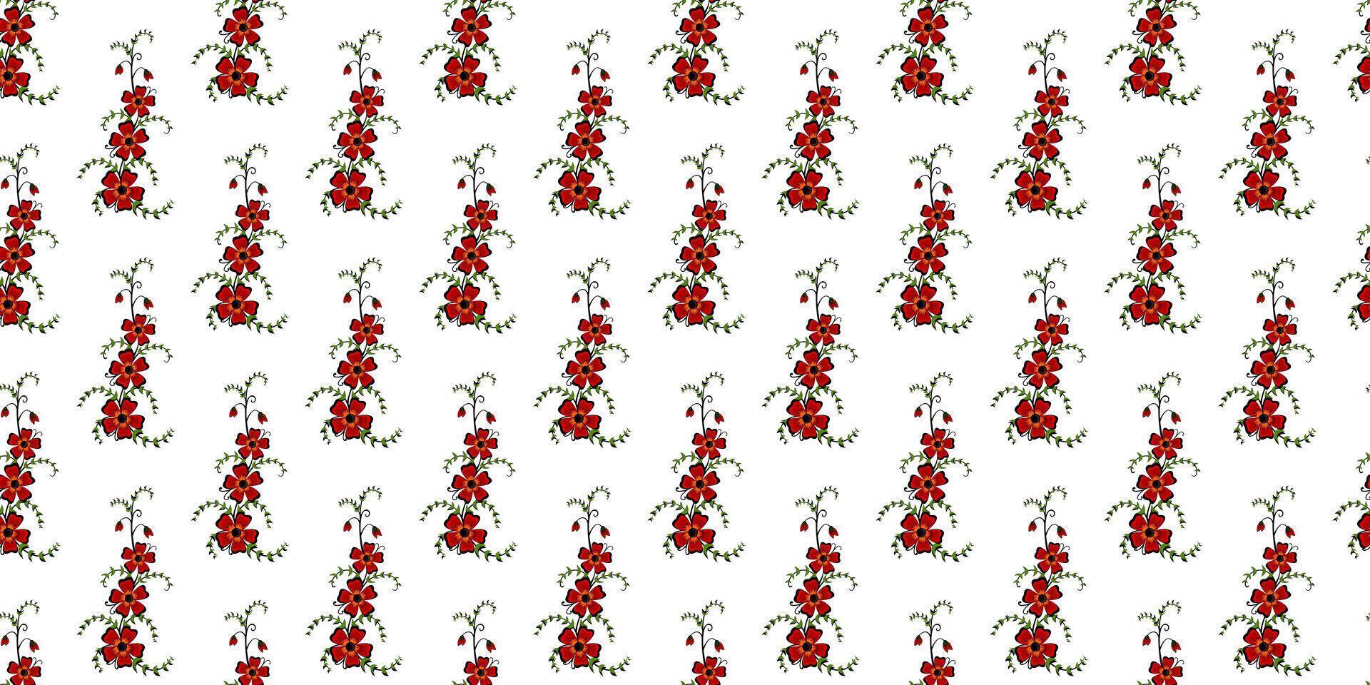 Expandable Pattern of Flowers and Leaves Decoration vector