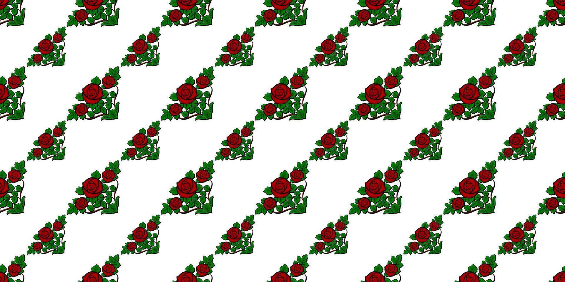 Expandable Pattern of Flowers and Leaves Decoration vector