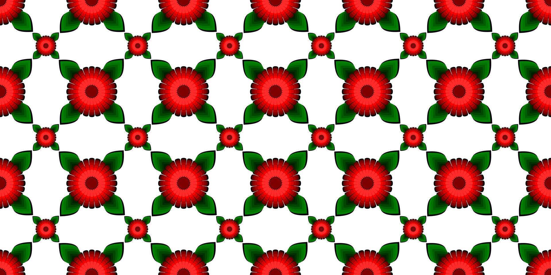 Expandable Pattern of Flowers and Leaves Decoration vector